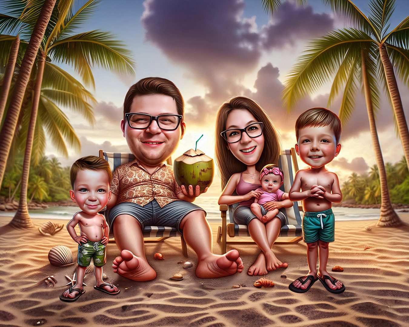 Family or Group Caricature